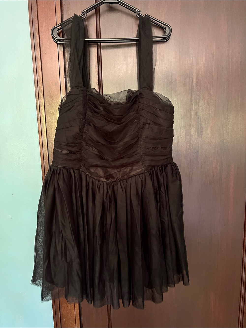 City Chic Black Tulle Mini Dress